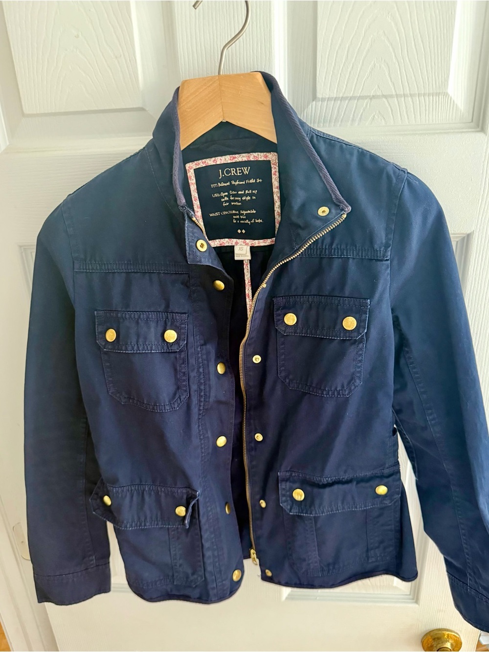 J. Crew Navy Field Jacket with Gold-Tone Hardware - Picture 2 of 7